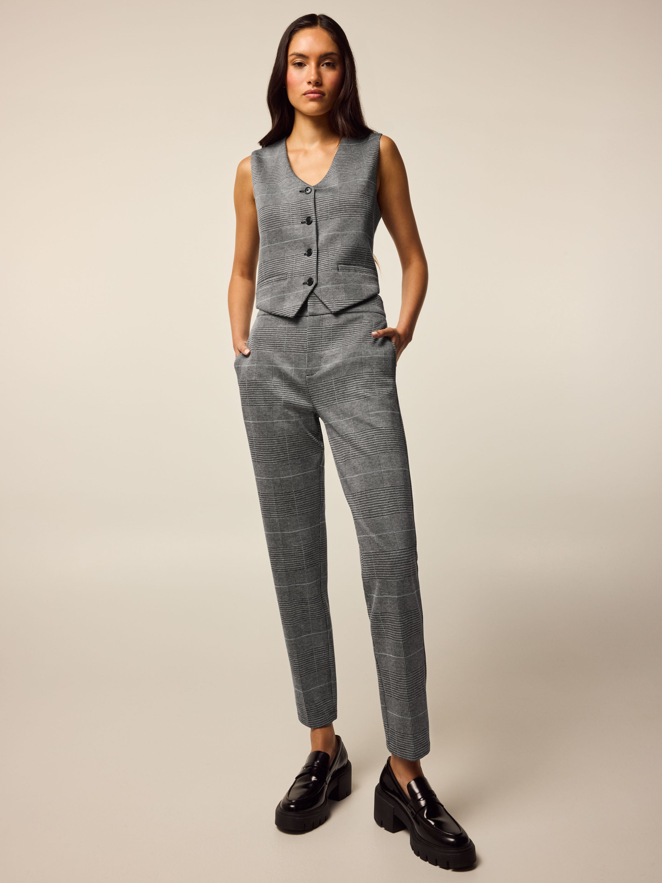Womens Glen Plaid Trouser - Classic Plaid Trouser with