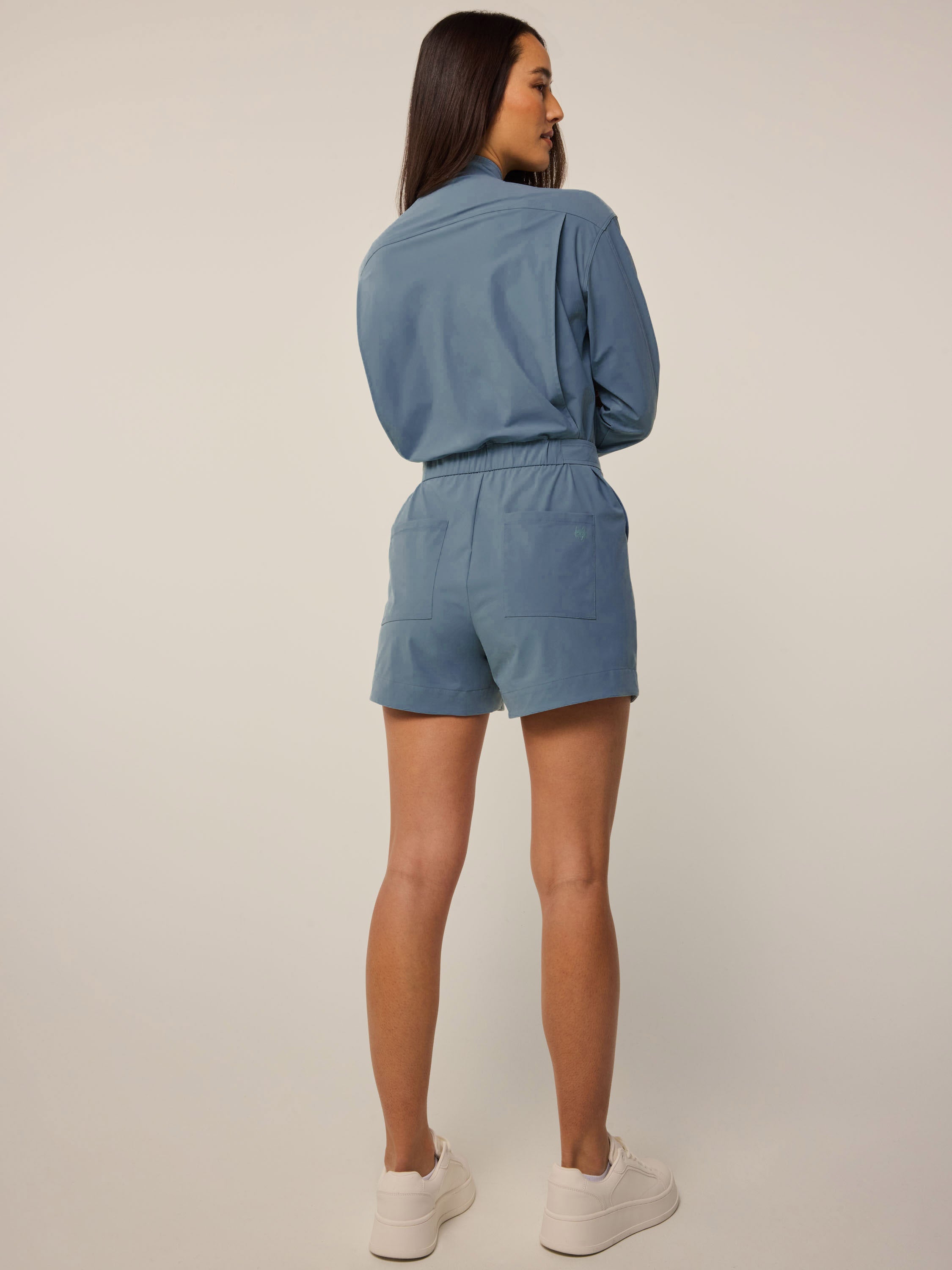 Womens Phoenix Romper - Performance Belted Romper | Greyson Clothiers