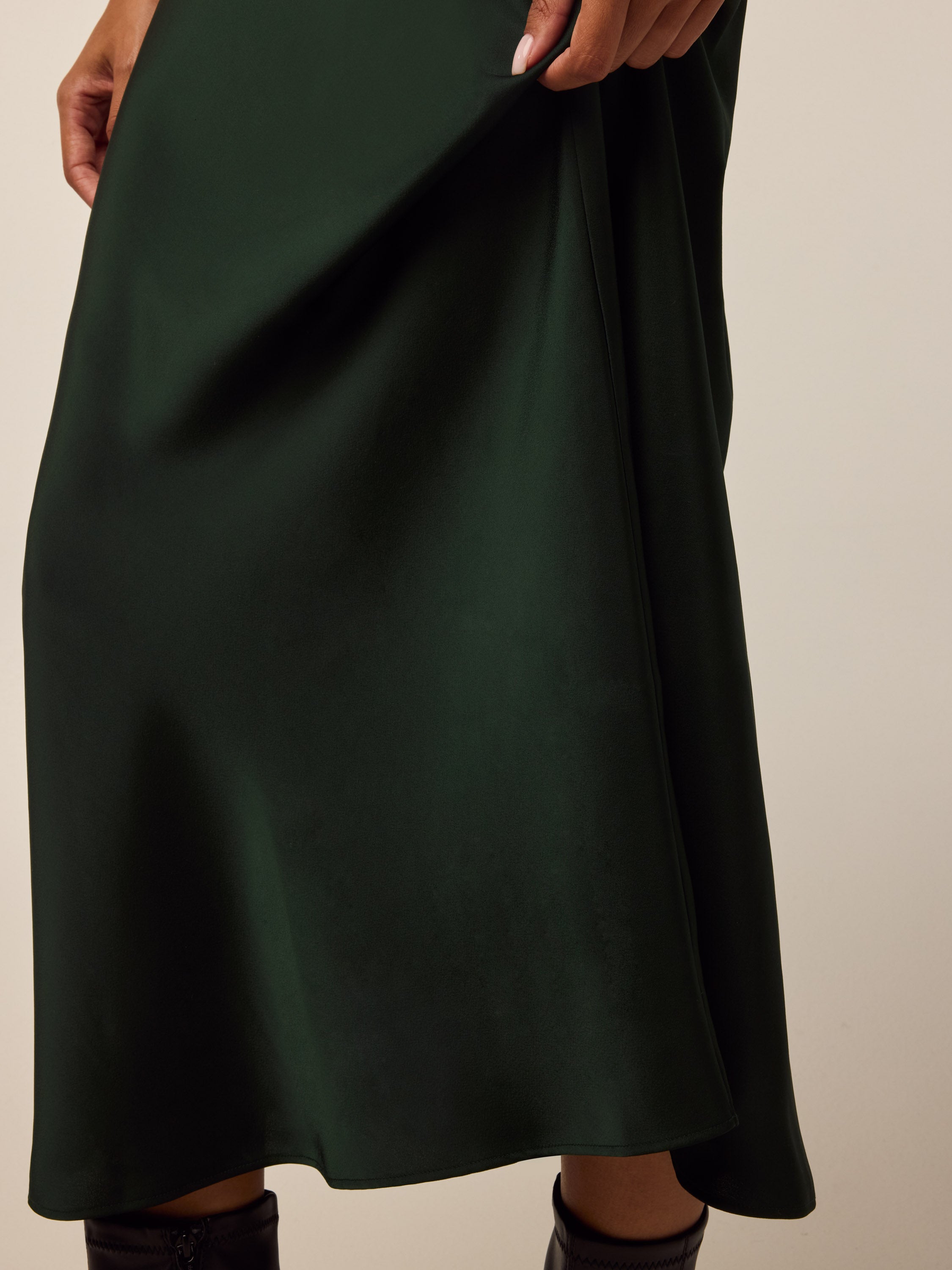 Womens Eris Midi Skirt - Lightweight Luxe Satin Skirt | Greyson