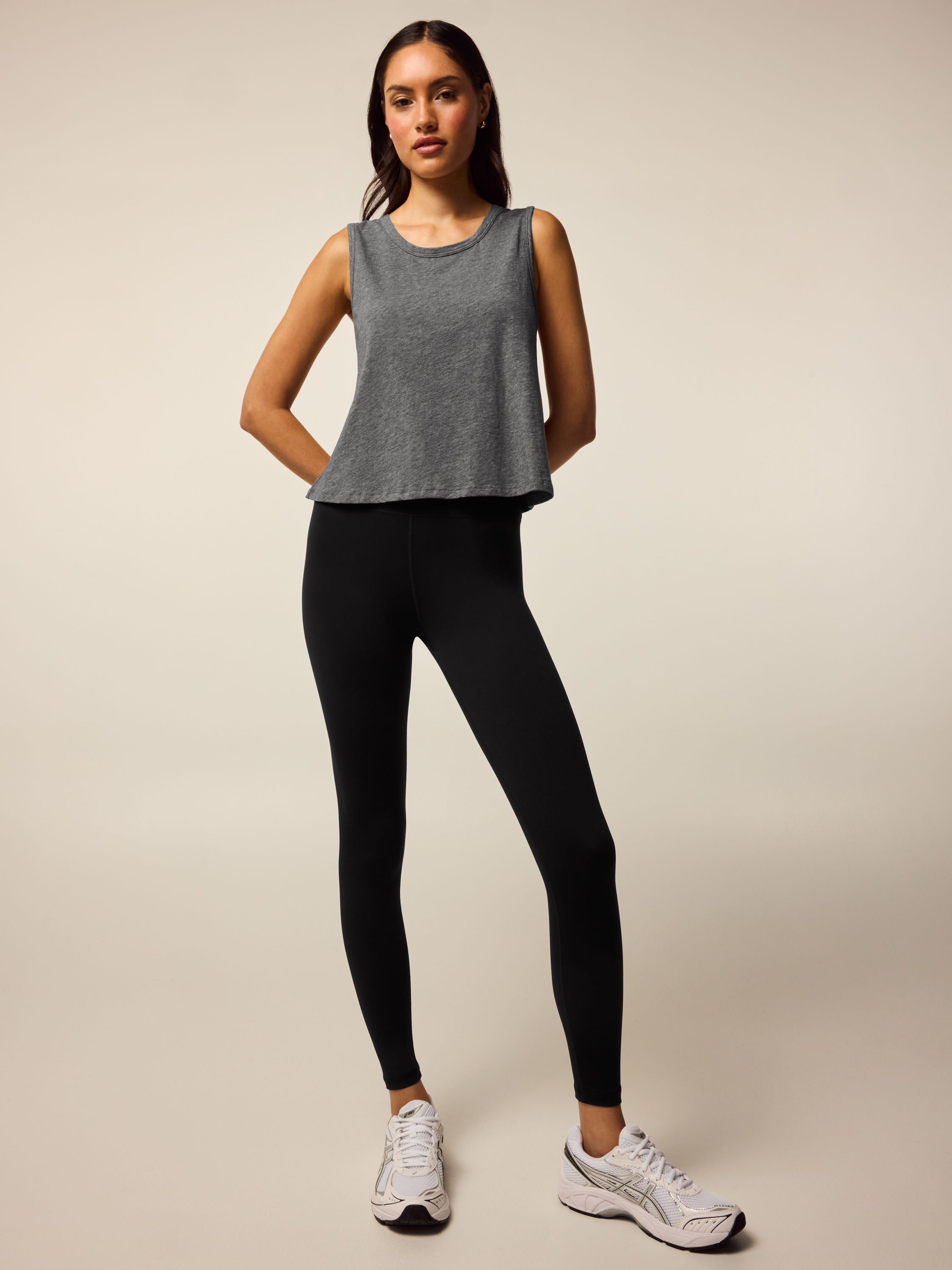 Womens Sloane Tank Top - Pima Cotton Boxy Cropped Tank Top