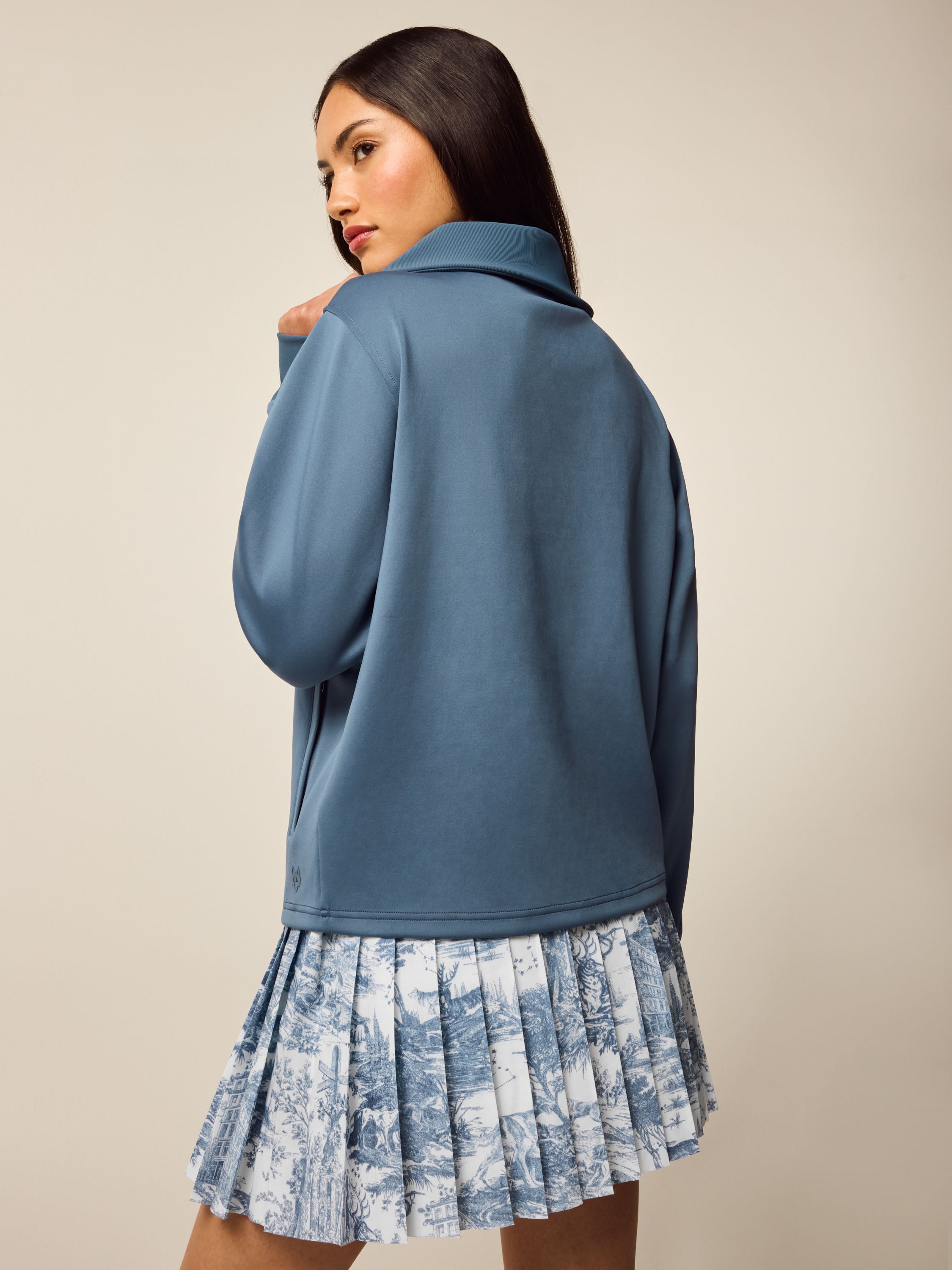 GREYSON フーディ Greyson Full Zip Sweater Womens Size Small Vintage Indigo