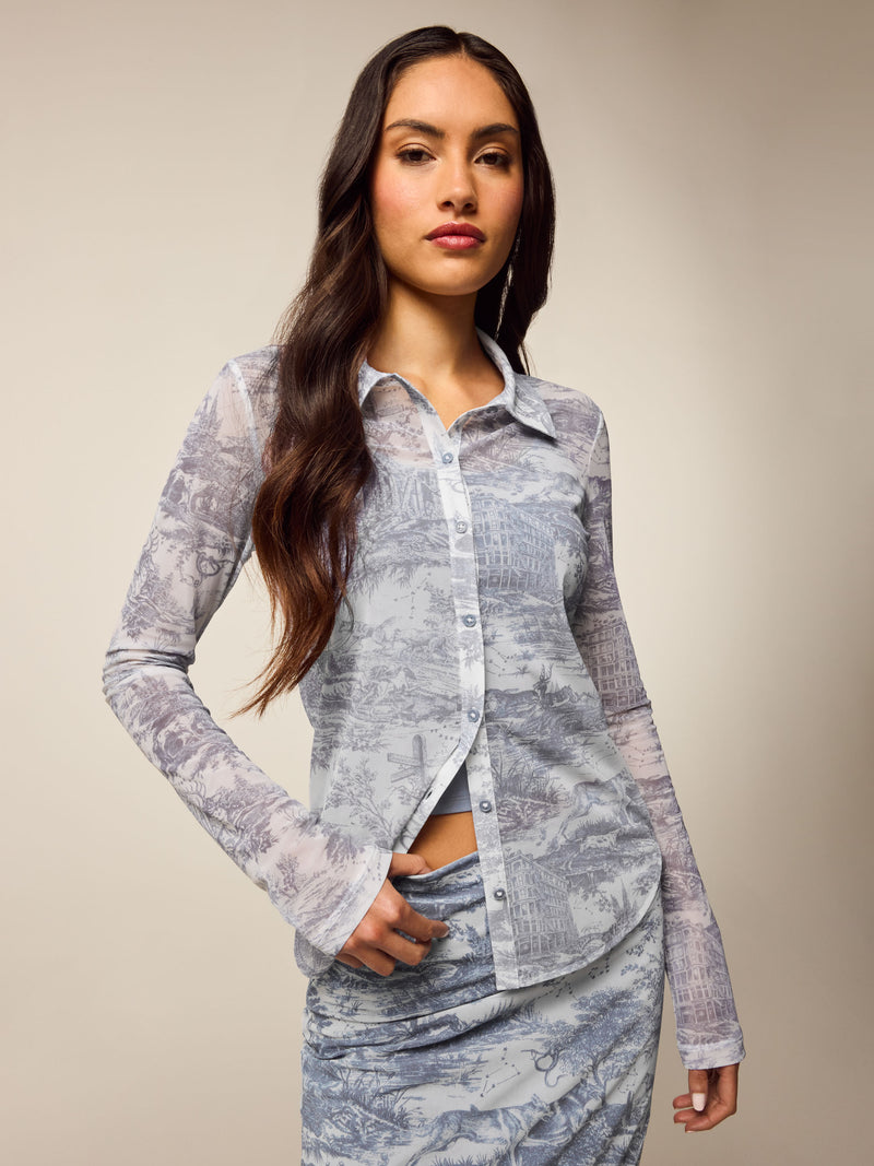 Huntress Toile Mesh Button Down