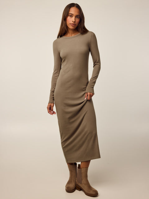 Women's Orion Long Sleeve Maxi Dress in Green, Size XL by Greyson Clothiers