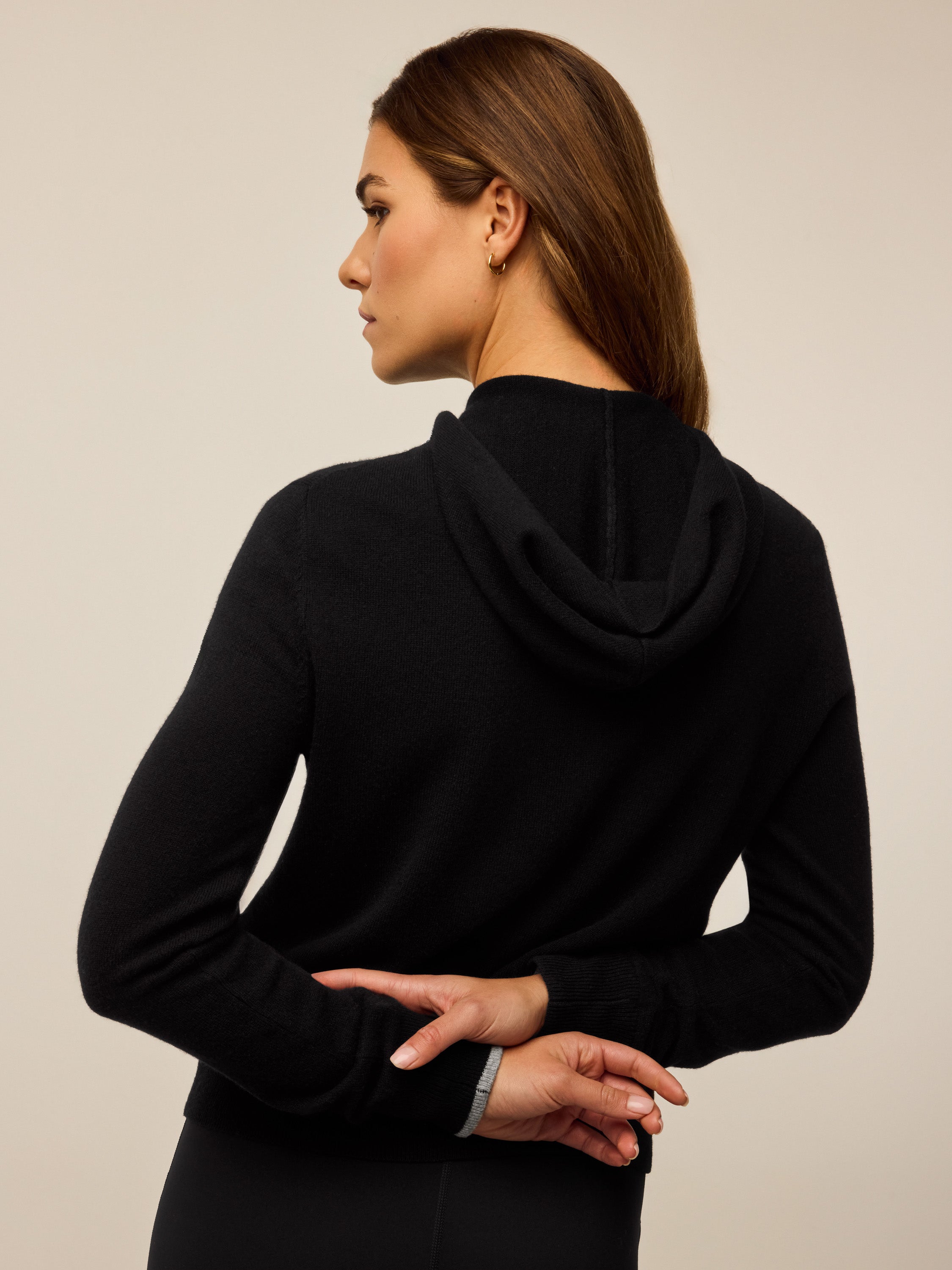 Womens Koko Full-Zip Hoodie - Wool-Cashmere Zip-Up Cardigan