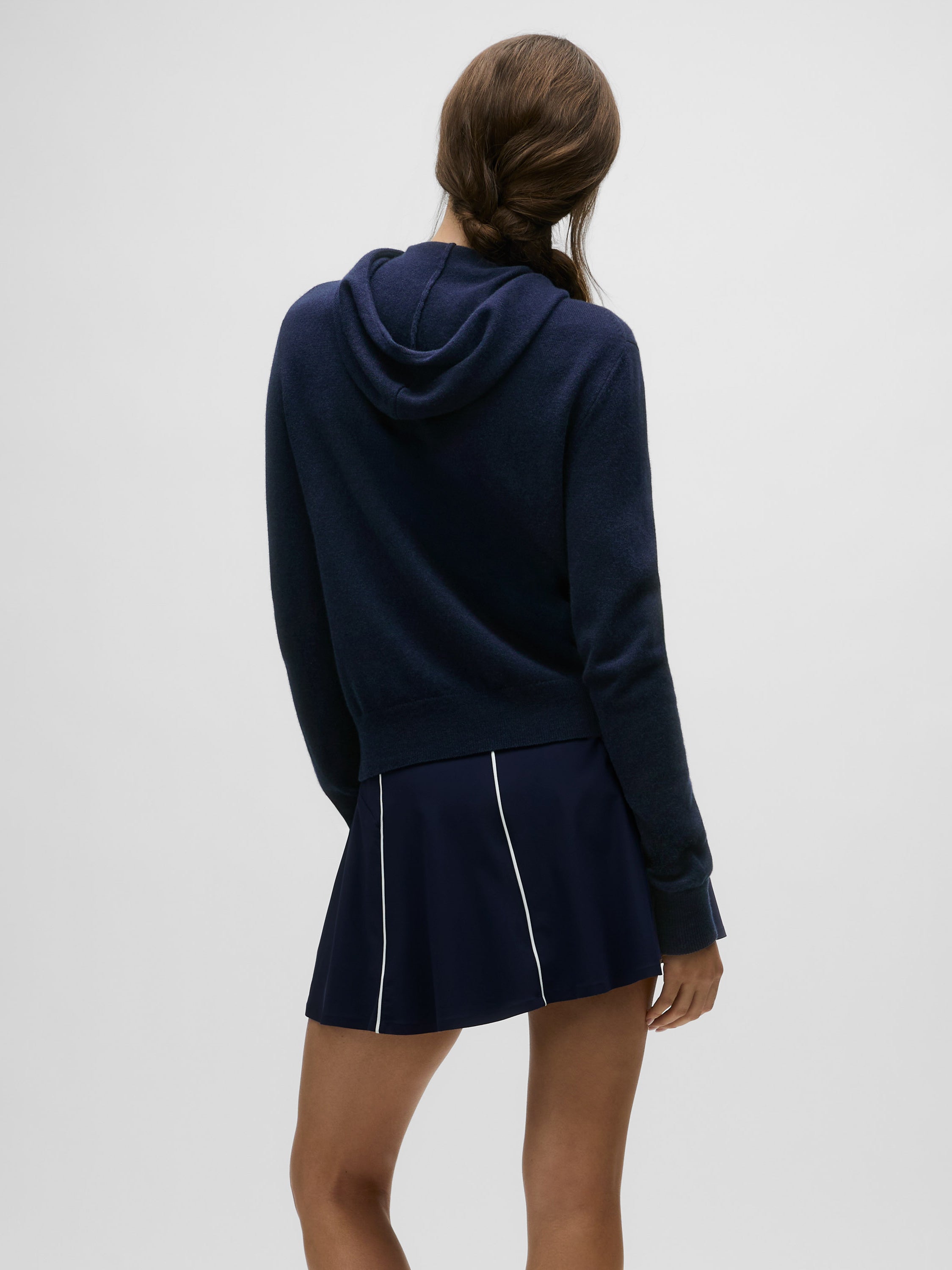 Womens Koko Full-Zip Hoodie - Wool-Cashmere Zip-Up Cardigan