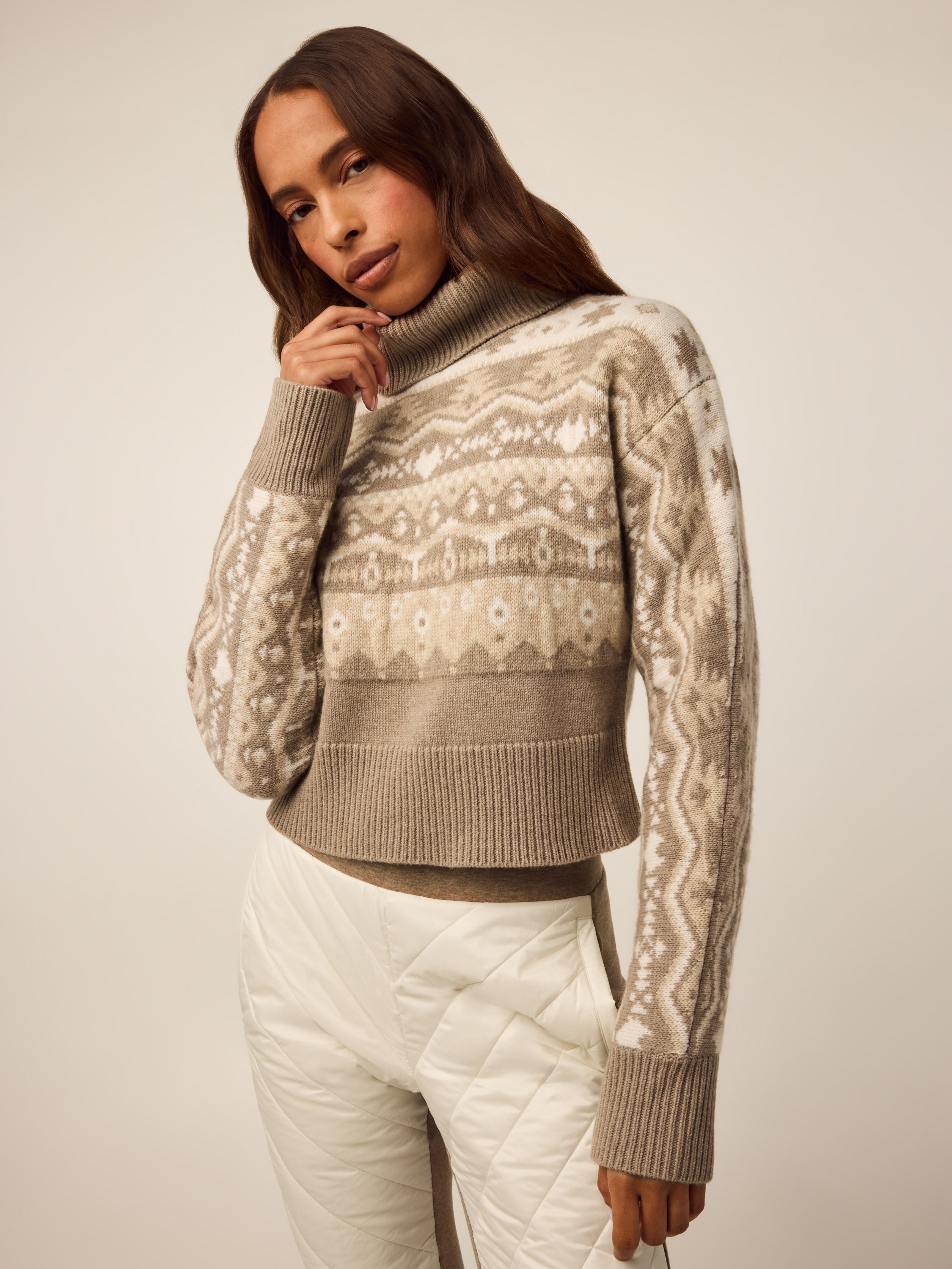 トップス BATONER CASHMERE TURTLE NECK MELANGE Mads - Beige Melange