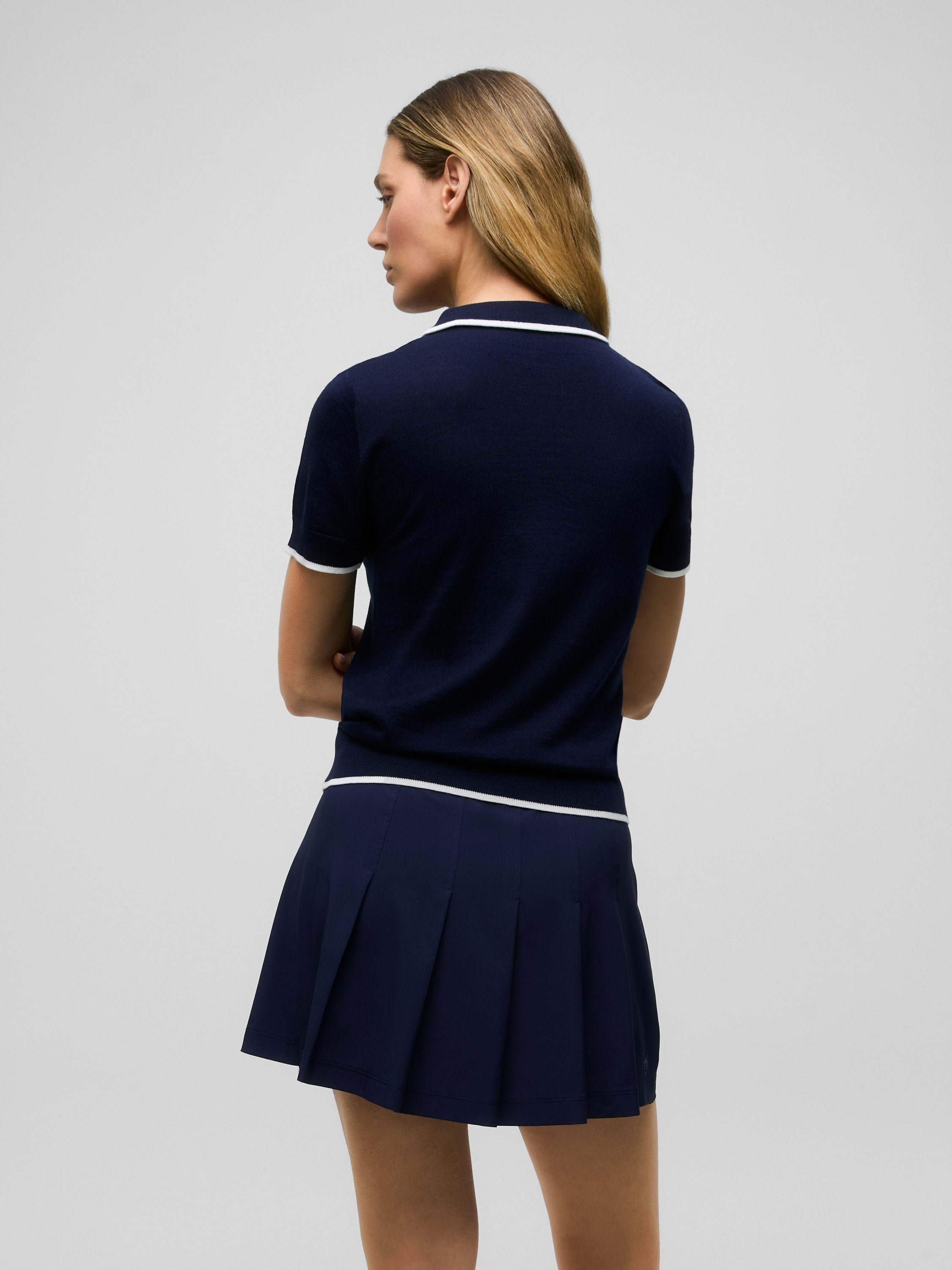 Womens Leith Merino Script Short Sleeve Sweater - Lightweight Wool