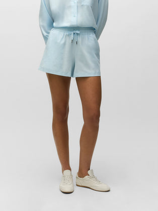 Mineral Mist Ashe Short - Drawstring Waist Front View, On Model | Greyson Clothiers