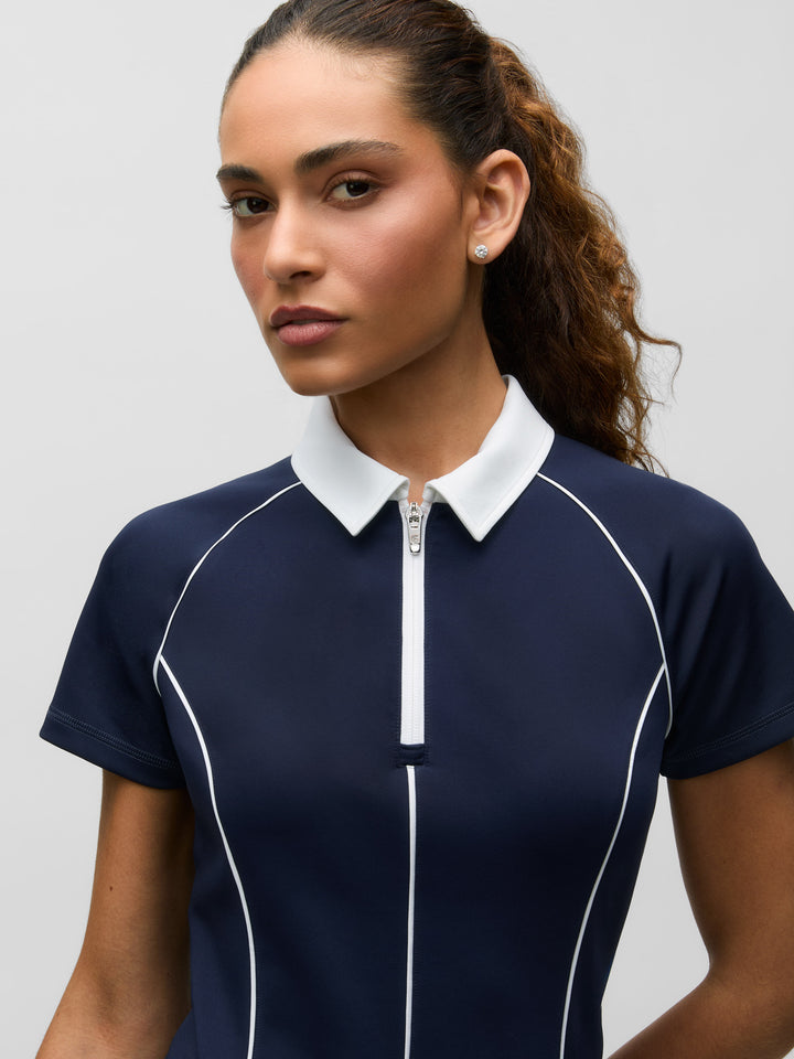 ladies polo shirt dress Womens Soleil - Performance Mini Dress with Short Usher How to Throw a while tonal embroidered Equestrian Size:S EURO