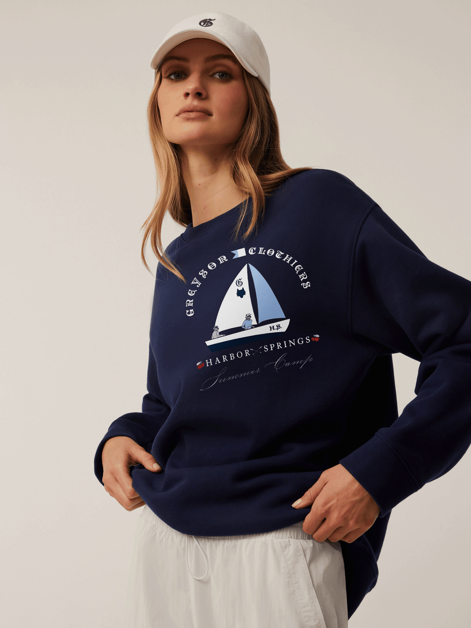 Greyson Clothiers Harbor Springs Women's Aspen Crewneck in MALTESE BLUE