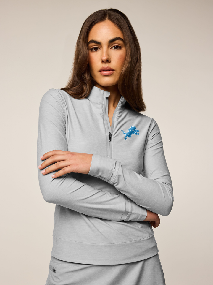 Womens Detroit Lions 313 Halley Melange Quarter-Zip - Lightweight