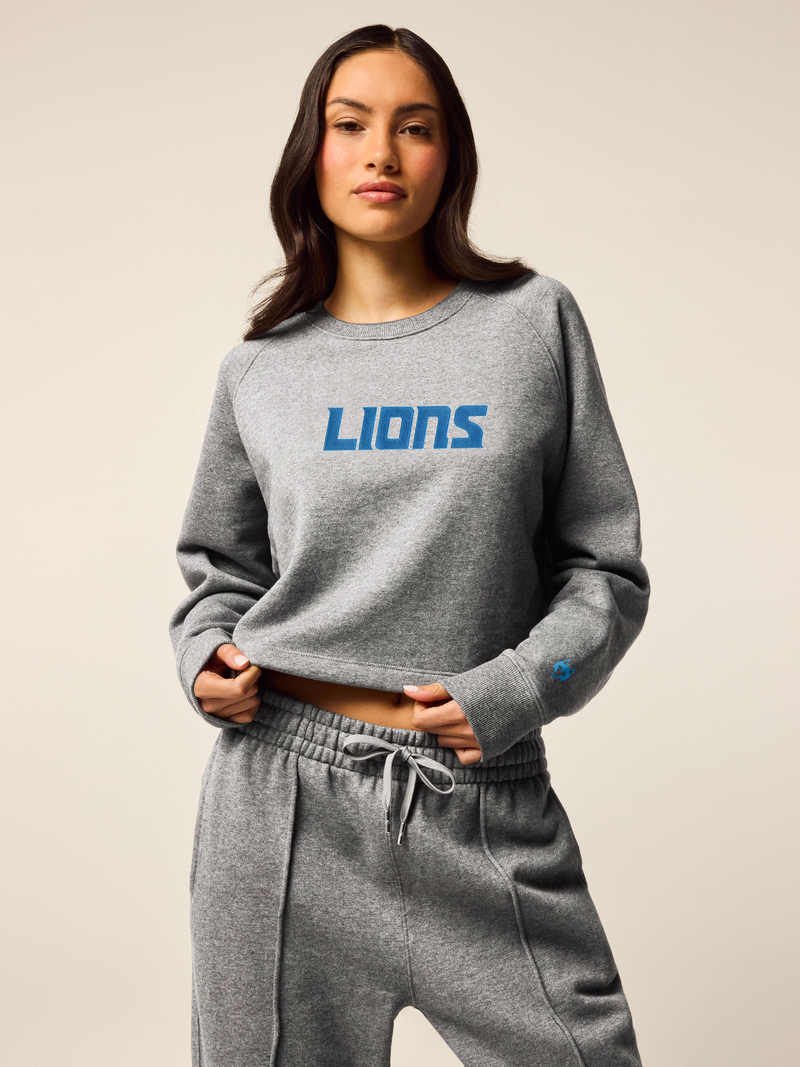 Detroit Lions 313 Aspen Cropped Crewneck
