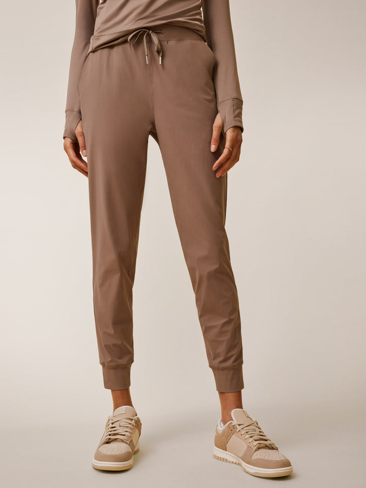 ZW LEATHER COLLECTION JOGGERS WITH ZIP - Brown