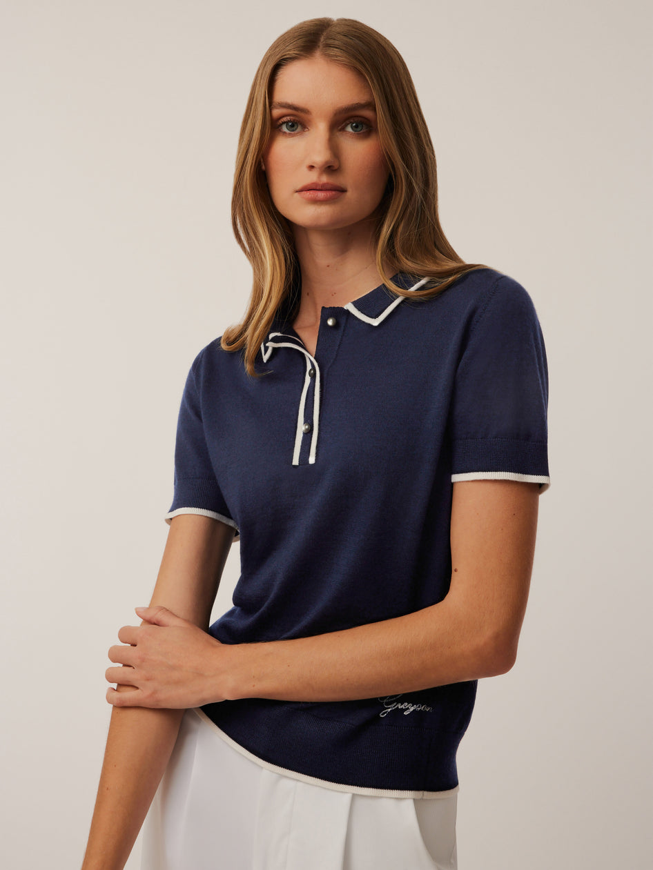 Greyson Clothiers Greyson Bardot Short Sleeve Sweater Polo