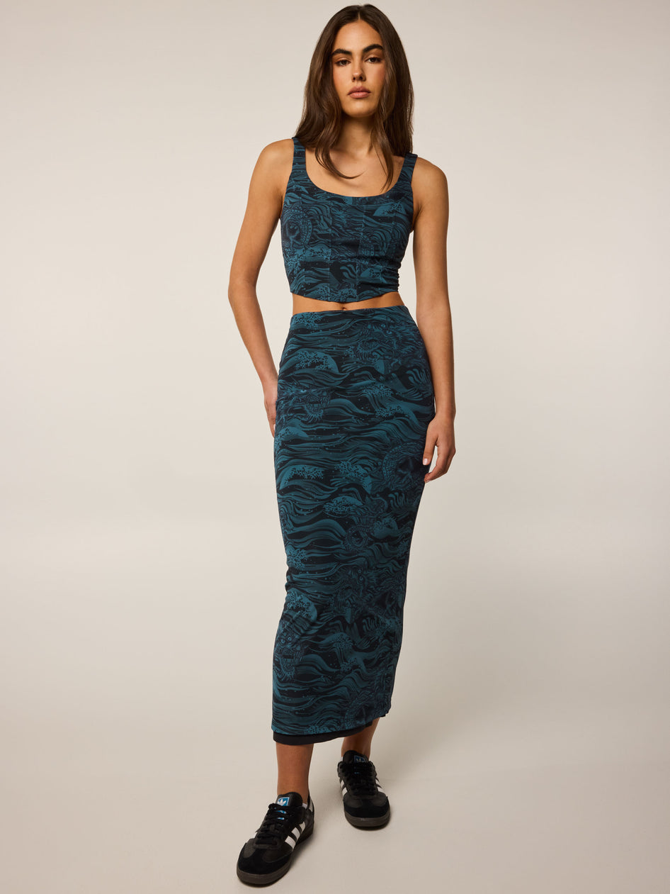 Greyson Clothiers Magic Dragon Mesh Midi Skirt