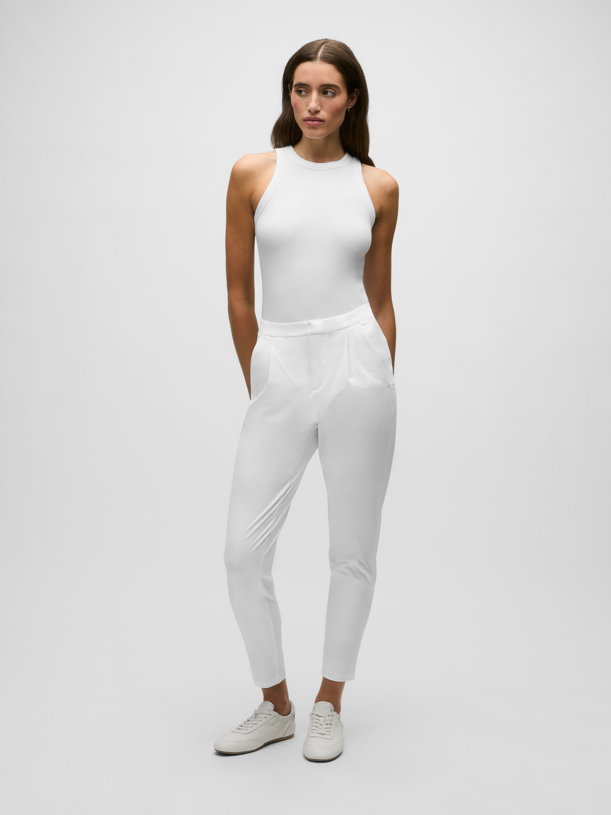Womens Phoenix Pleated Trouser - Cropped Stretch Dress Sport Pant
