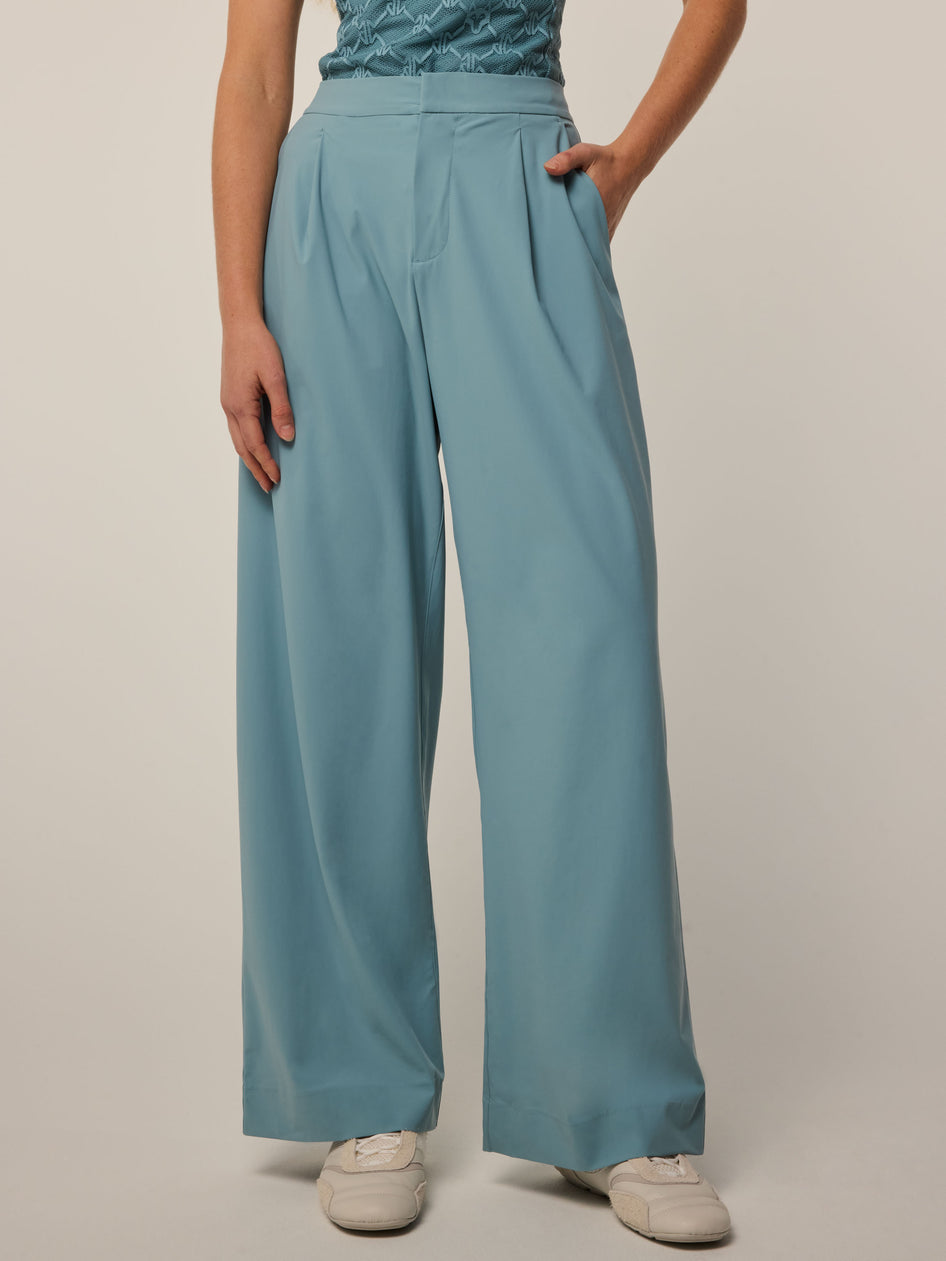 womens wide leg dress pants Lyna Wide Leg Trouser Pants Shop American Threads Women's Trendy Online Boutique Dune / L