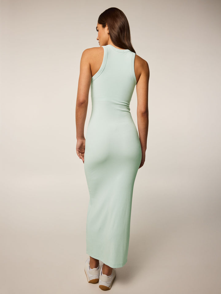 Womens Orion Maxi Tank Dress - Cotton Ribbed Racerback Everyday Dress