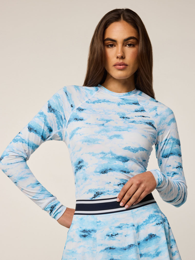 Greyson Clothiers Painted Clouds Halley Long Sleeve Mock Neck Top