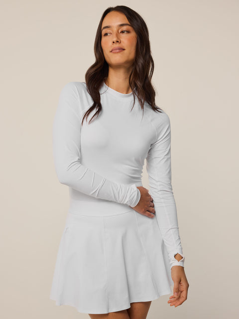 white long sleeve athletic dress Women's Halley Top in Blue, Size Medium by Greyson Clothiers This is more than Carolina Jersey Dress – SCH005647_GO_S Color:Lilac Rose
