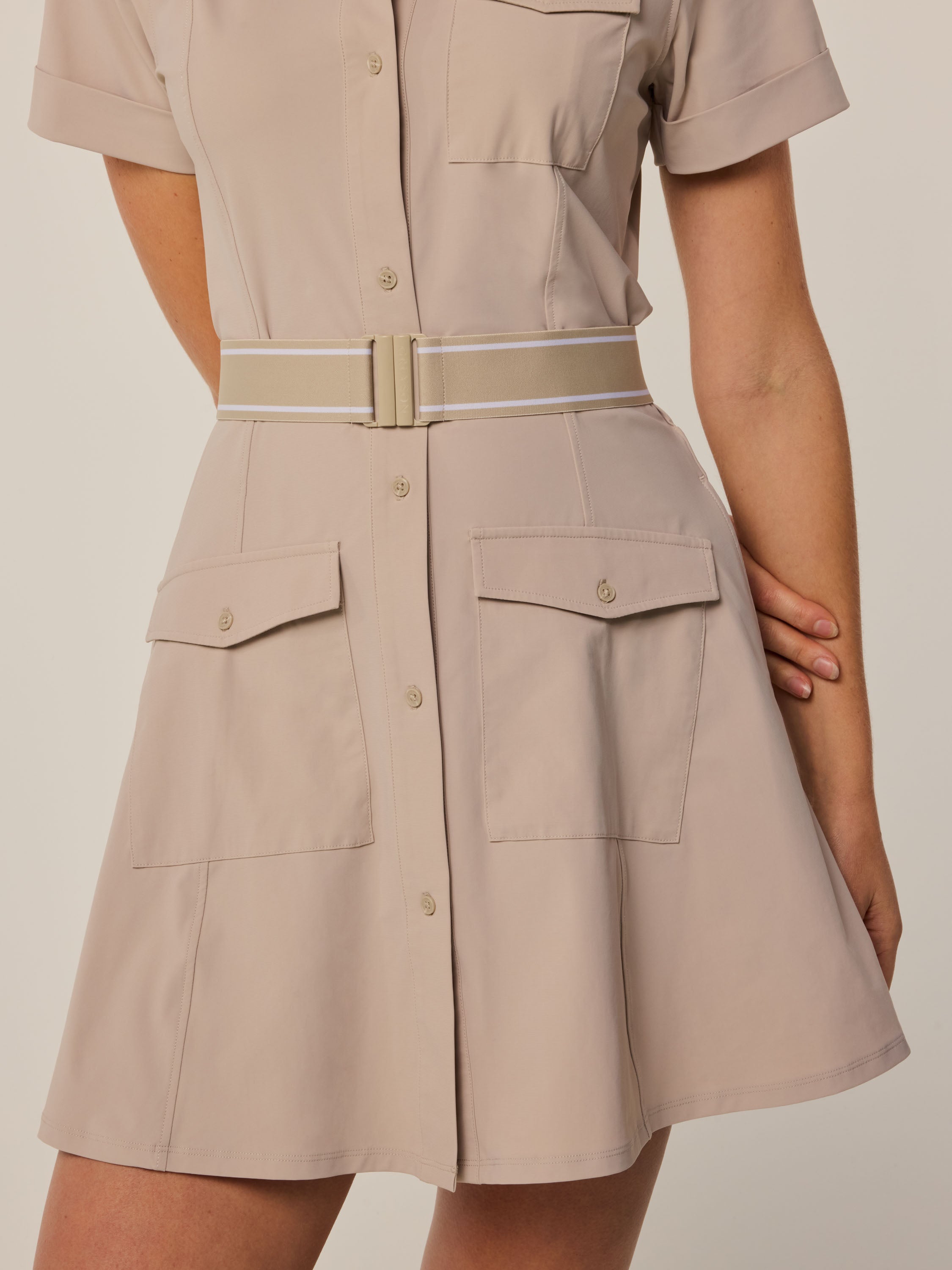 Womens Phoenix Belted Shirt Dress - Button-Down Mini Dress with