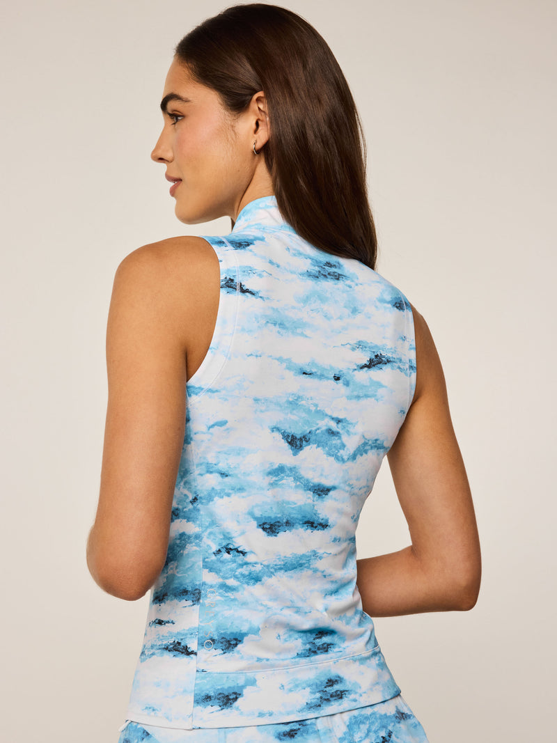 Greyson Clothiers Painted Clouds Sleeveless Halley Quarter Zip