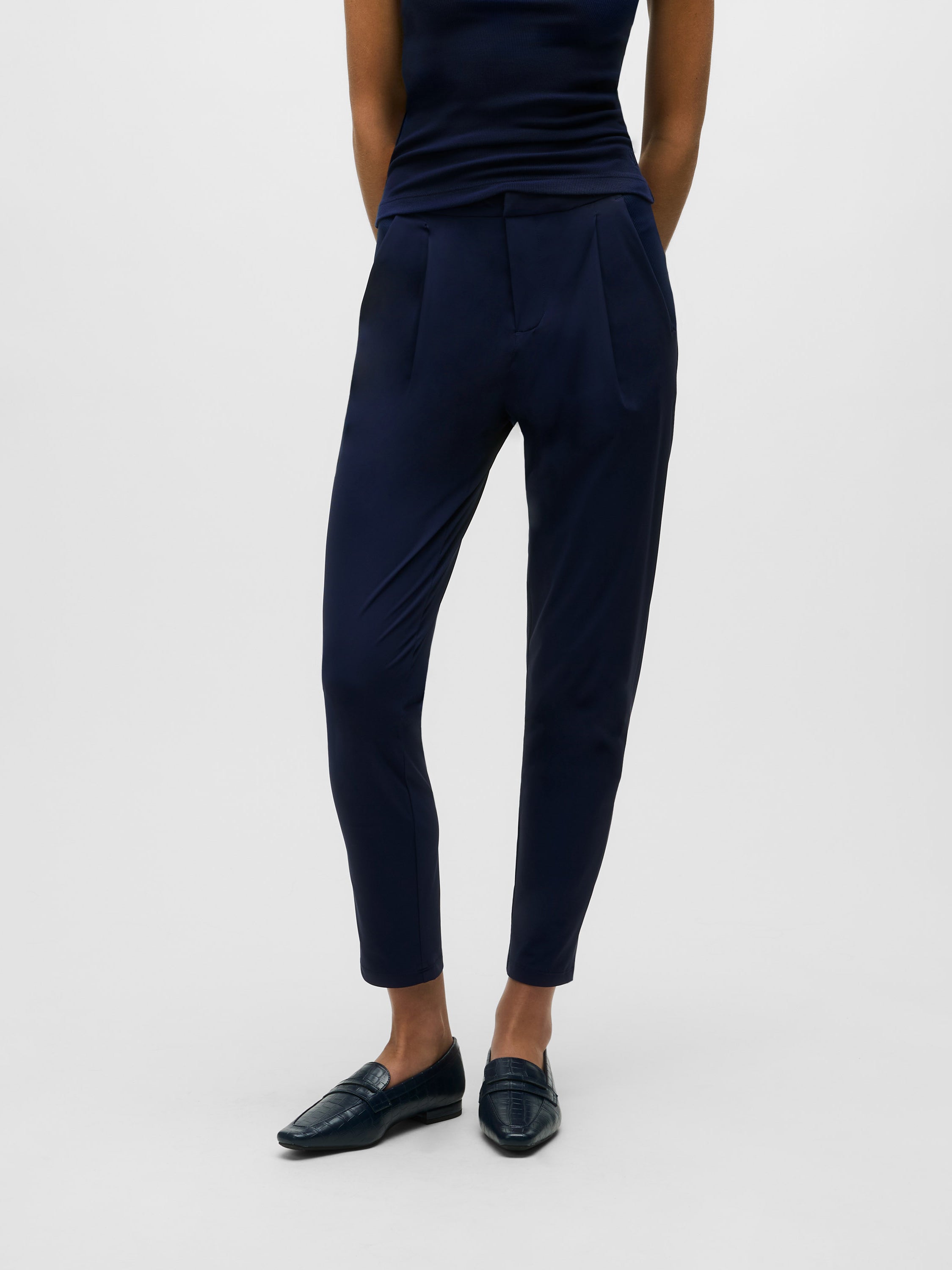 Womens Phoenix Pleated Trouser - Cropped Stretch Dress Sport Pant