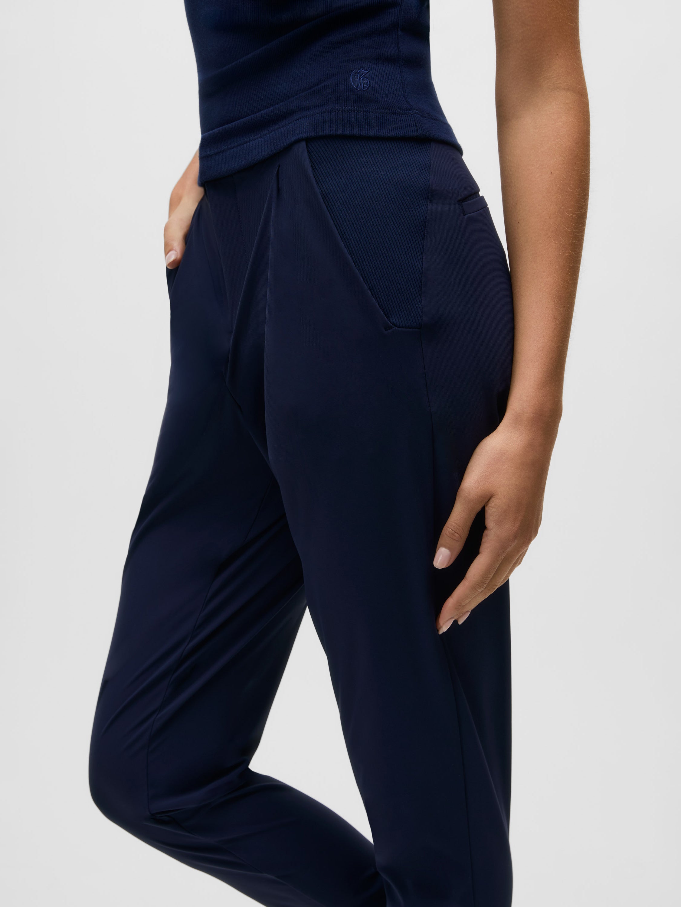 Womens Phoenix Pleated Trouser - Cropped Stretch Dress Sport Pant
