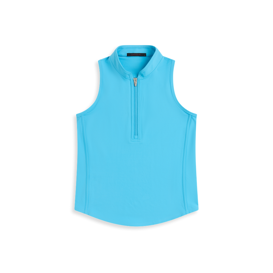 Womens Sleeveless Vesta Mock Neck Top - Performance Quarter-Zip