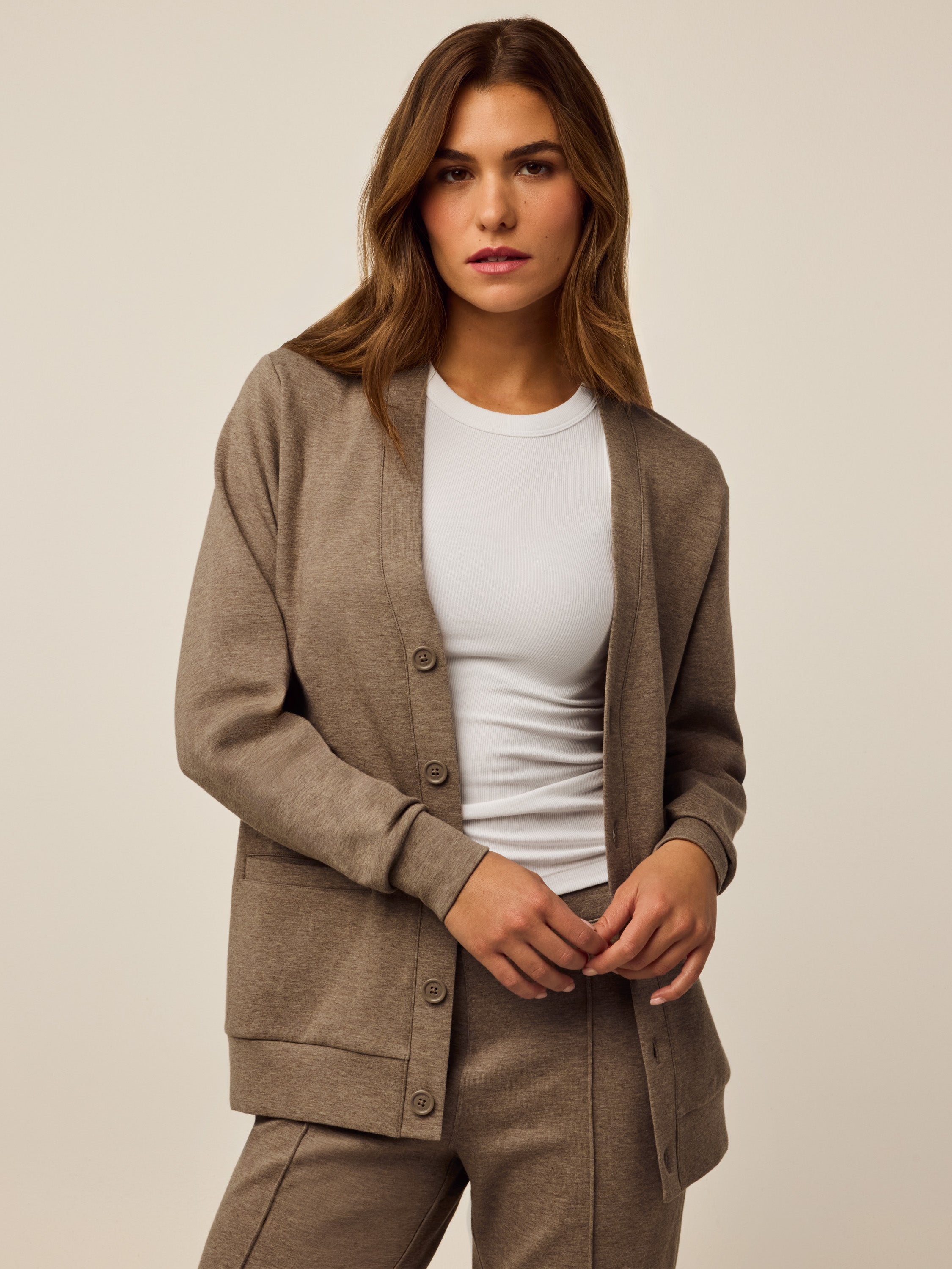 Womens Ojai Button-Down Cardigan Sweatshirt - Midweight Oversized