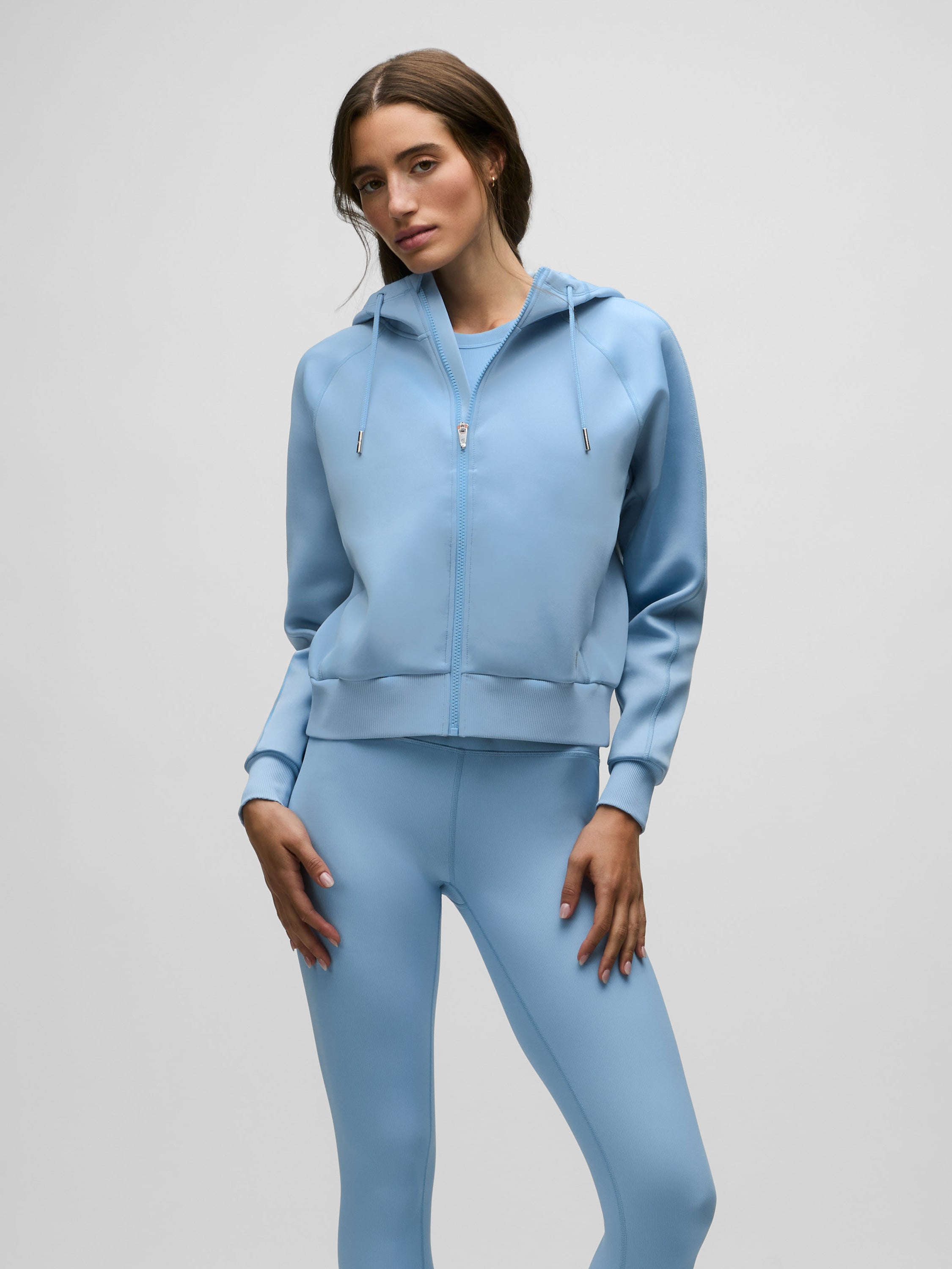 Womens Kristina Full-Zip Hoodie - Midweight Cropped Athletic Womens Kristina Full-Zip Hoodie - Midweight Cropped Athletic