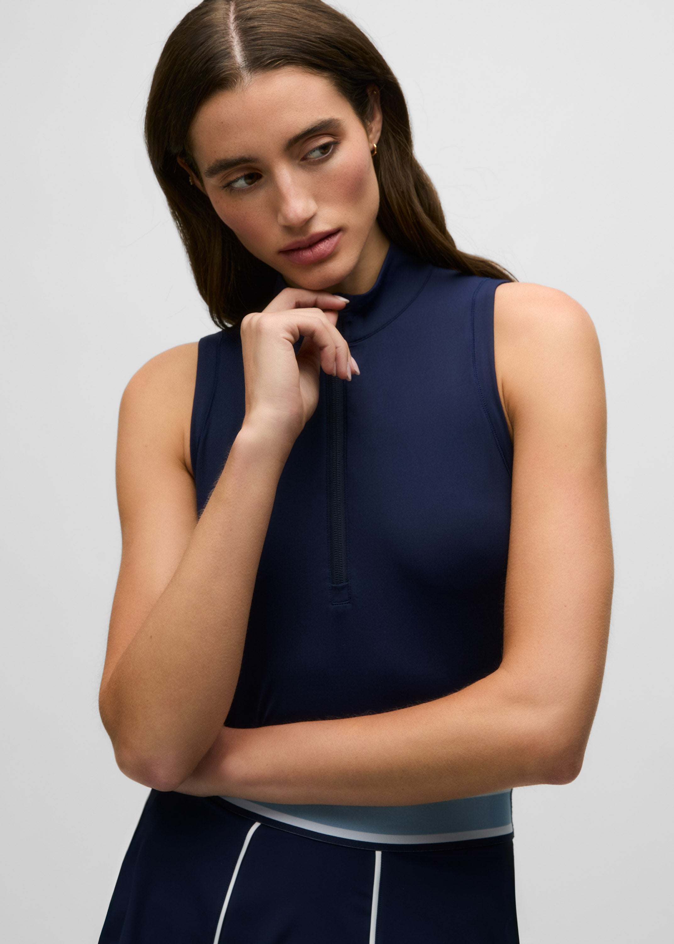 Womens Halley Sleeveless Quarter-Zip - Lightweight Athletic