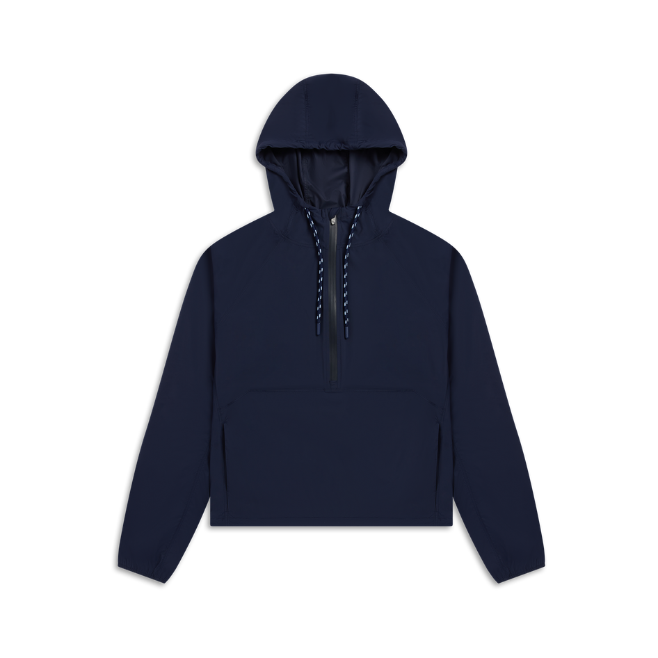 Marina Wind Half-Zip Drawcord Jacket - Flat Lay Front, Lightweight Women's Wind-Resistant Golf Jacket | Greyson Clothiers