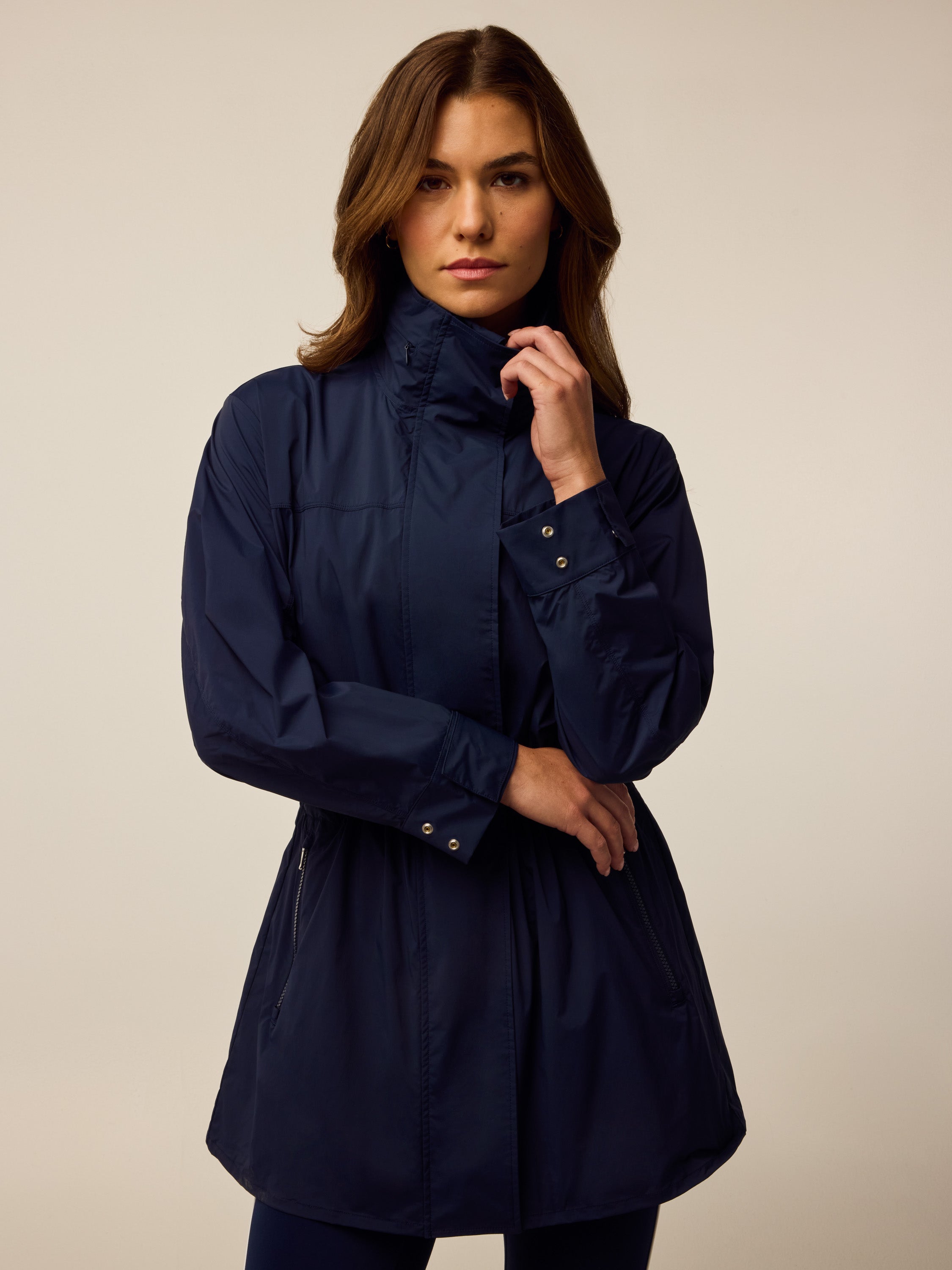 Womens Wind Anorak - Wind-Resistant Jacket with Cinched Waist