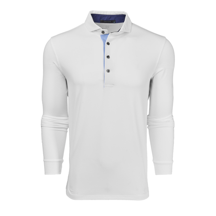 Mens Apache Long Sleeve Polo - Cotton Blend Polo with Spread
