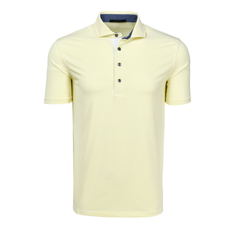 Mens Saranac Short Sleeve Polo - Performance Striped Polo with