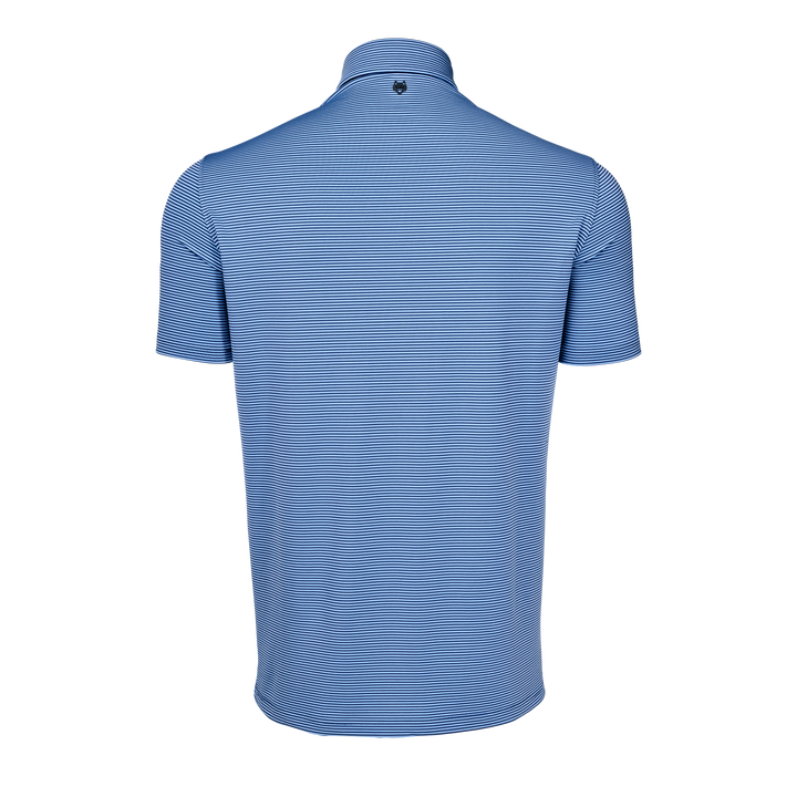 Mens Saranac Short Sleeve Polo - Performance Striped Polo with