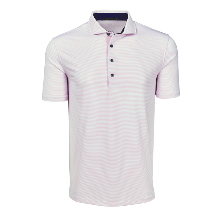 Mens Saranac Short Sleeve Polo - Performance Striped Polo with