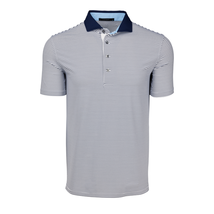 Mens Aurora Short Sleeve Polo - Performance Striped Polo with