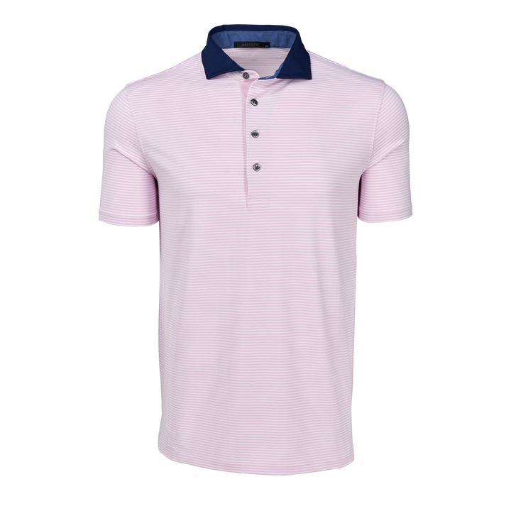 Mens Aurora Short Sleeve Polo - Performance Striped Polo with