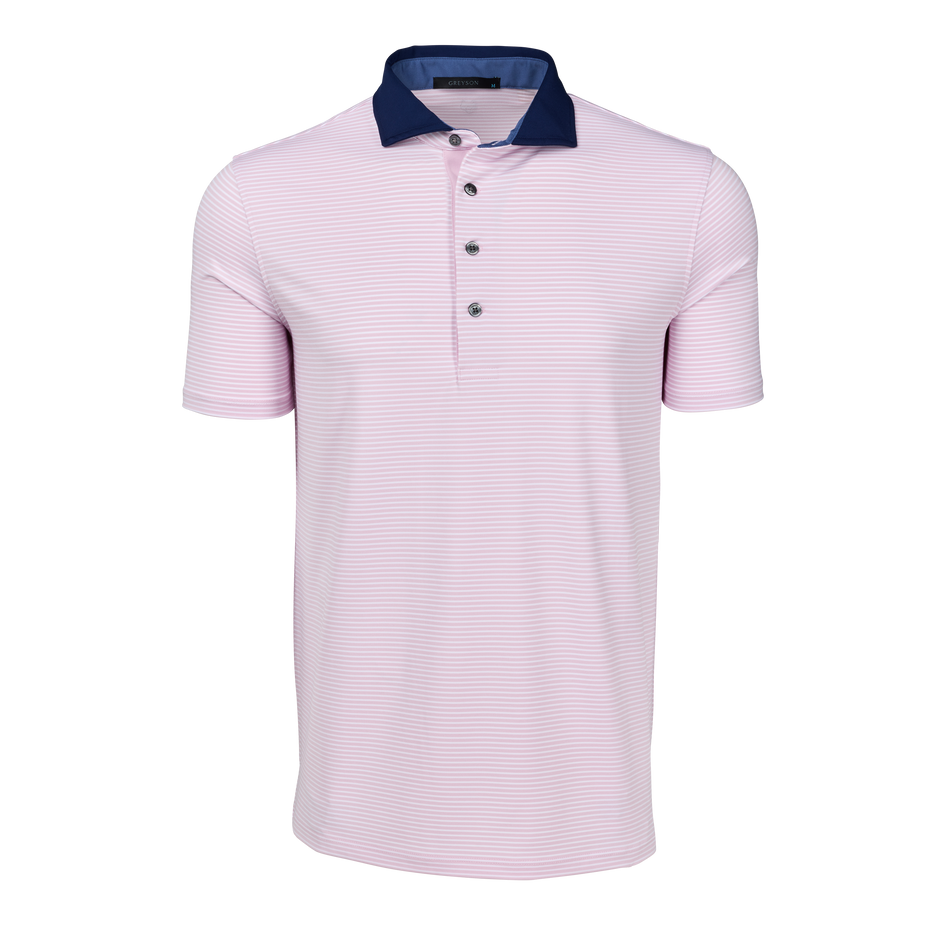Mens Aurora Short Sleeve Polo - Performance Striped Polo with