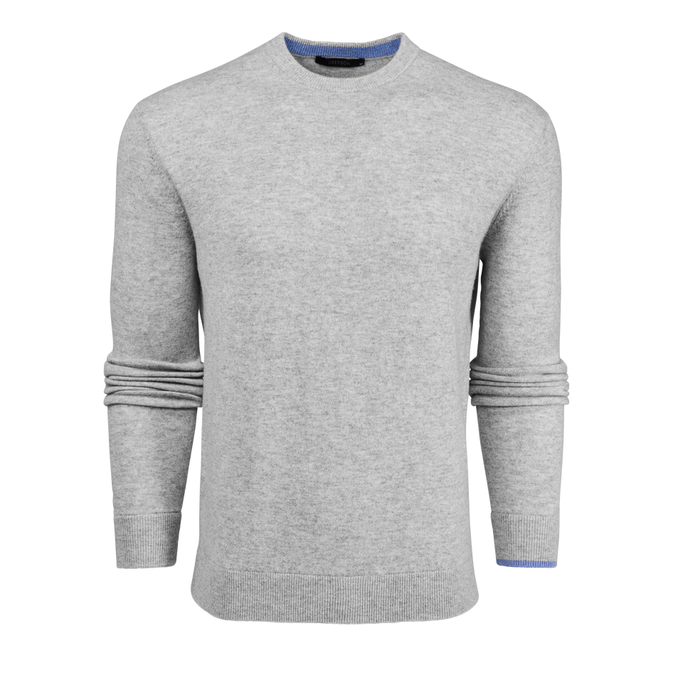 Greyson Clothiers Tomahawk Cashmere Crewneck Sweater (Light Grey Heather)