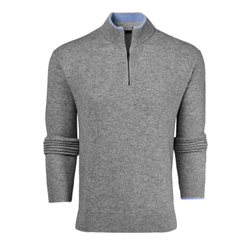 Greyson Clothiers Sebonack Quarter-Zip Sweater (Light Grey Heather)