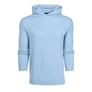 Maltese Blue Greyson Koko Cashmere Sweater Hoodie - Front View | Greyson Clothiers