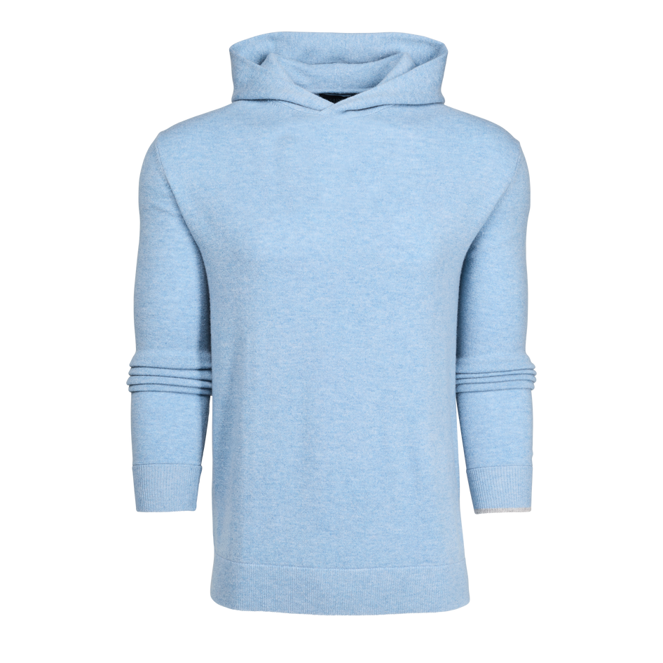 Maltese Blue Greyson Koko Cashmere Sweater Hoodie - Front View | Greyson Clothiers