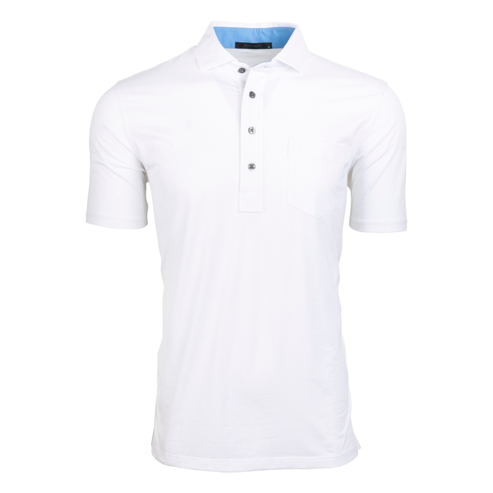 Men's Serpentine Polo Shirt in White, Size Small by Greyson Clothiers