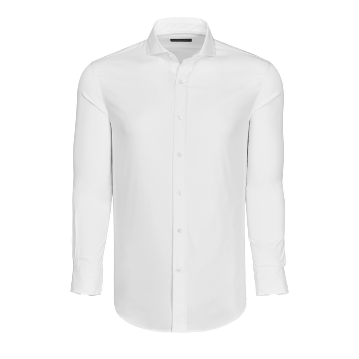 mens white dress shirt long sleeve Mens Woodward Shirt - Classic Cotton Collared Dress Shirt