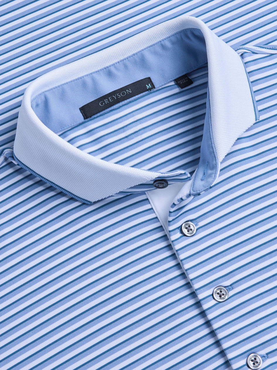 Greyson Clothiers Sandur Polo in CLOUD/ARCTIC/FJORD