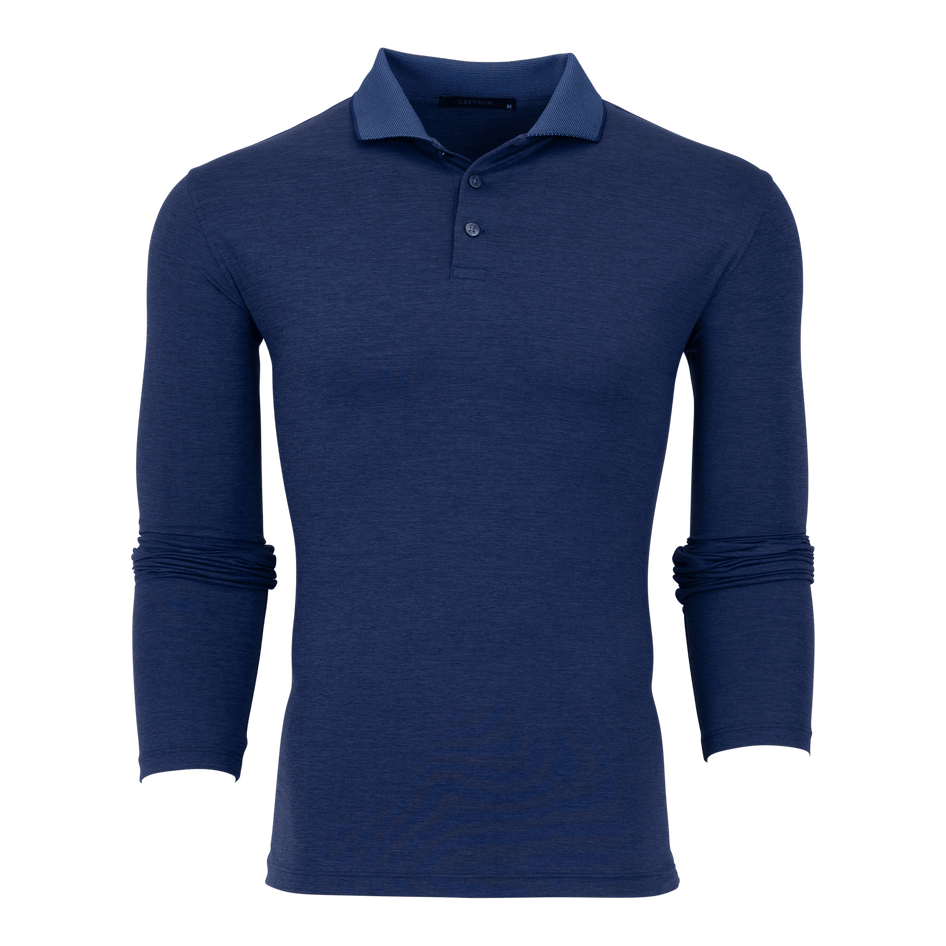 Men s Guide Sport Long Sleeve Polo Shirt in Blue Size XL by Greyson Clothiers