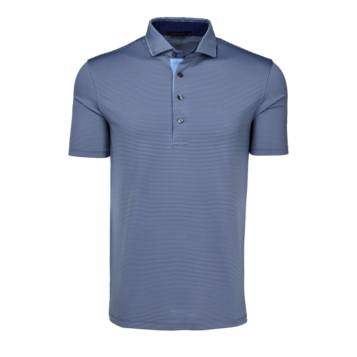 Mens Saranac Short Sleeve Polo - Performance Striped Polo